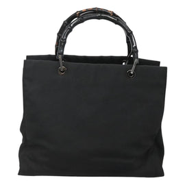 GUCCI Bamboo Hand Bag Nylon Black 002 1010 Auth ep8468 - 0