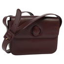 CARTIER Shoulder Bag Leather Red Auth ep8473-1