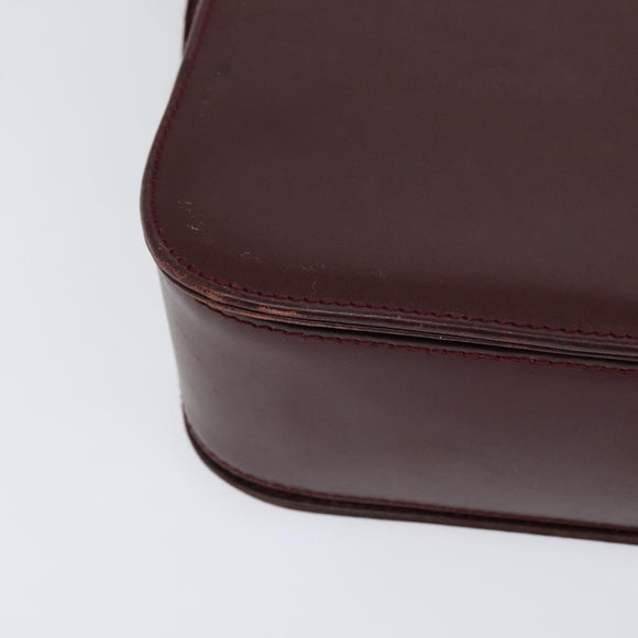 CARTIER Shoulder Bag Leather Red Auth ep8473