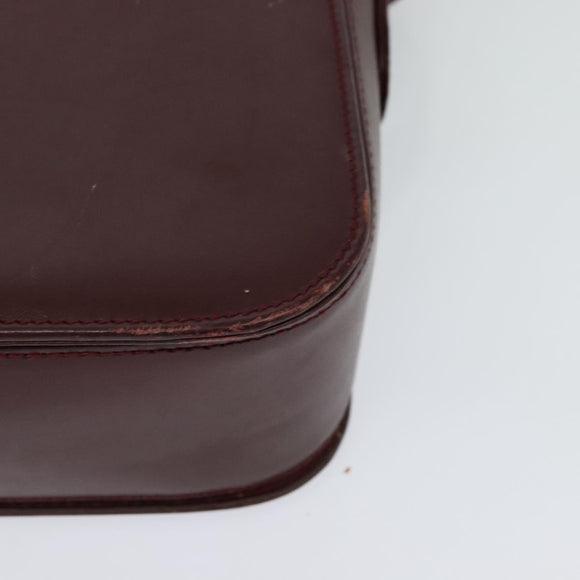 CARTIER Shoulder Bag Leather Red Auth ep8473