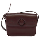 CARTIER Shoulder Bag Leather Red Auth ep8473-13