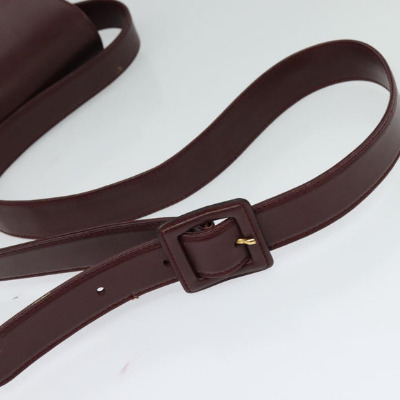 CARTIER Shoulder Bag Leather Red Auth ep8473
