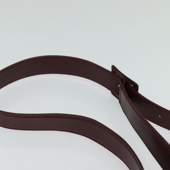 CARTIER Shoulder Bag Leather Red Auth ep8473