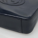 GUCCI Patent leather Shoulder Bag Navy Silver 000 1046 0506 Auth ep8474-9