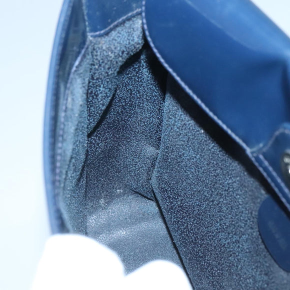 GUCCI Patent leather Shoulder Bag Navy Silver 000 1046 0506 Auth ep8474