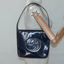 GUCCI Patent leather Shoulder Bag Navy Silver 000 1046 0506 Auth ep8474-20