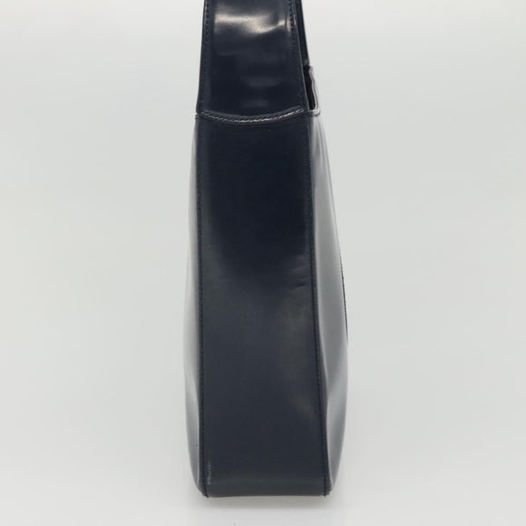 GUCCI Patent leather Shoulder Bag Navy Silver 000 1046 0506 Auth ep8474