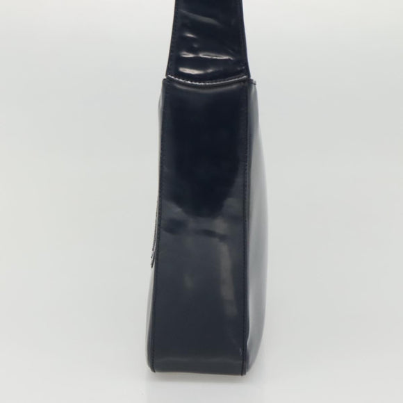 GUCCI Patent leather Shoulder Bag Navy Silver 000 1046 0506 Auth ep8474