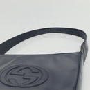 GUCCI Patent leather Shoulder Bag Navy Silver 000 1046 0506 Auth ep8474-8