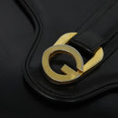 GUCCI Shoulder Bag Leather Black Gold Auth ep8475-9