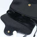 GUCCI Shoulder Bag Leather Black Gold Auth ep8475-11