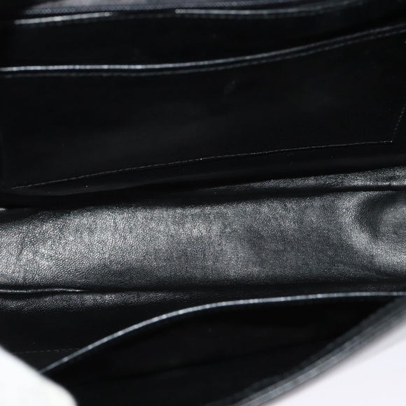 GUCCI Shoulder Bag Leather Black Gold Auth ep8475