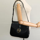 GUCCI Shoulder Bag Leather Black Gold Auth ep8475-23