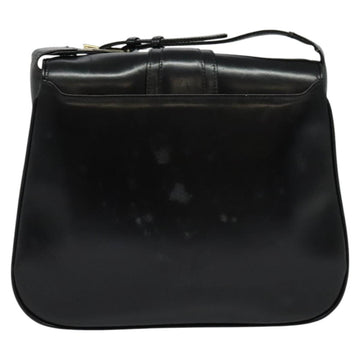 GUCCI Shoulder Bag Leather Black Gold Auth ep8475 - 0