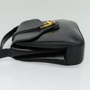 GUCCI Shoulder Bag Leather Black Gold Auth ep8475-3