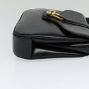 GUCCI Shoulder Bag Leather Black Gold Auth ep8475-4