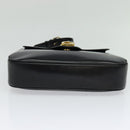 GUCCI Shoulder Bag Leather Black Gold Auth ep8475-5