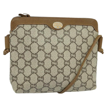 GUCCI GG Plus Supreme Shoulder Bag PVC Beige Auth ep8482