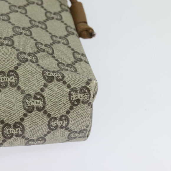 GUCCI GG Plus Supreme Shoulder Bag PVC Beige Auth ep8482