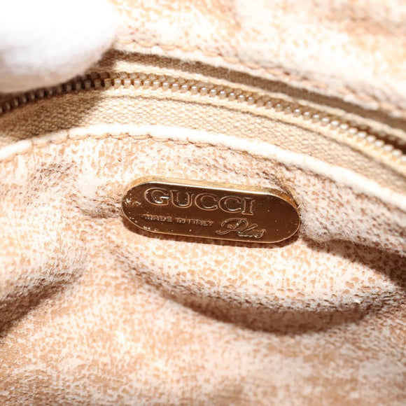 GUCCI GG Plus Supreme Shoulder Bag PVC Beige Auth ep8482