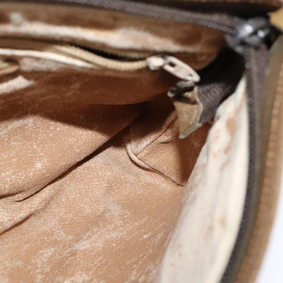 GUCCI GG Plus Supreme Shoulder Bag PVC Beige Auth ep8482