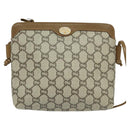 GUCCI GG Plus Supreme Shoulder Bag PVC Beige Auth ep8482-13