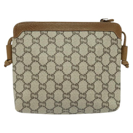 GUCCI GG Plus Supreme Shoulder Bag PVC Beige Auth ep8482 - 0