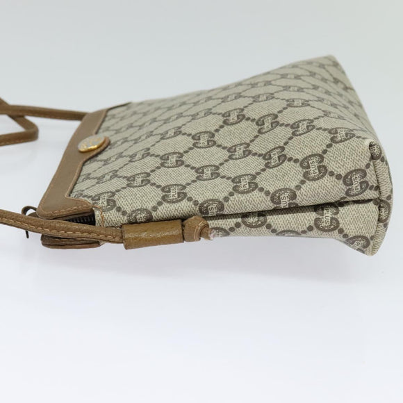 GUCCI GG Plus Supreme Shoulder Bag PVC Beige Auth ep8482