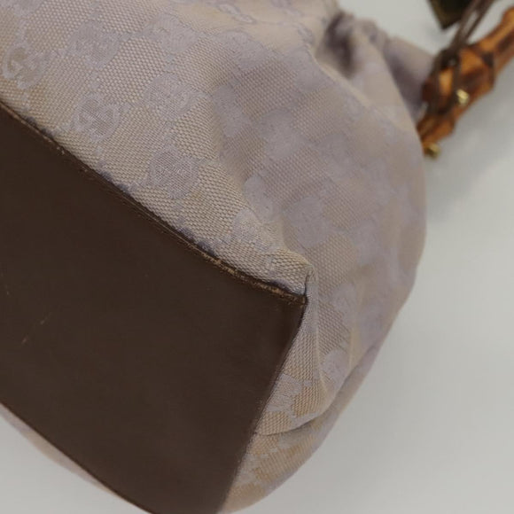 GUCCI GG Canvas Hand Bag Purple Gold 92708 Auth ep8499