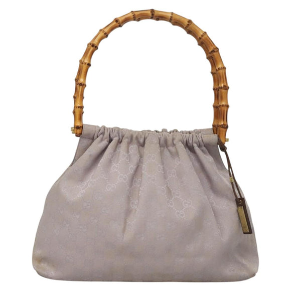 GUCCI GG Canvas Hand Bag Purple Gold 92708 Auth ep8499