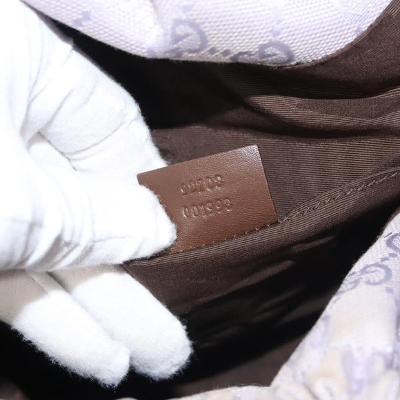 GUCCI GG Canvas Hand Bag Purple Gold 92708 Auth ep8499