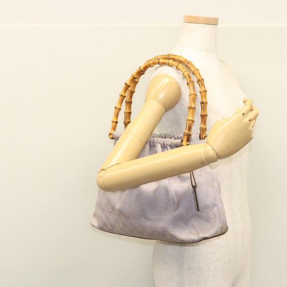 GUCCI GG Canvas Hand Bag Purple Gold 92708 Auth ep8499