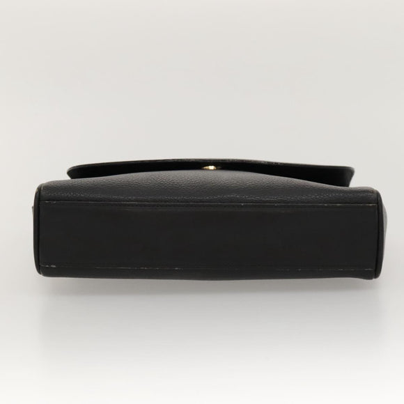 Burberrys Shoulder Bag Leather Black Gold Auth ep8502