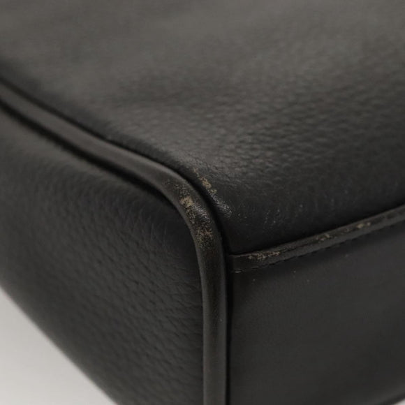 Burberrys Shoulder Bag Leather Black Gold Auth ep8502