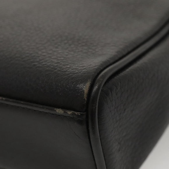 Burberrys Shoulder Bag Leather Black Gold Auth ep8502