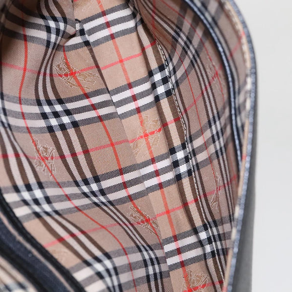 Burberrys Shoulder Bag Leather Black Gold Auth ep8502