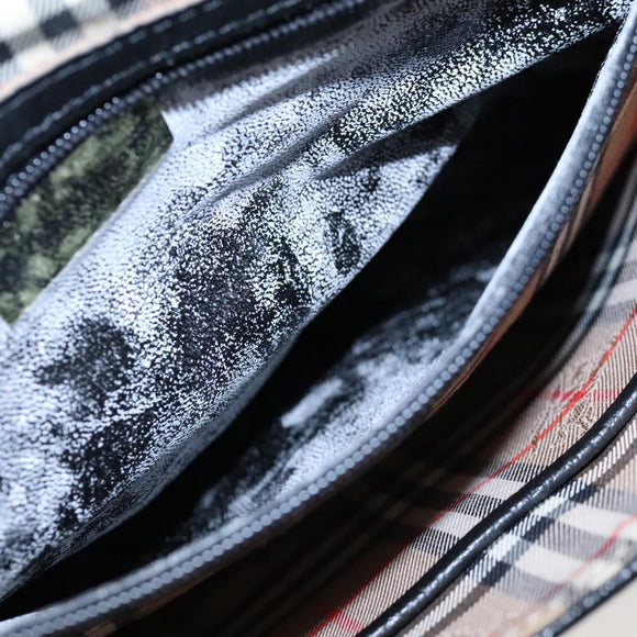 Burberrys Shoulder Bag Leather Black Gold Auth ep8502