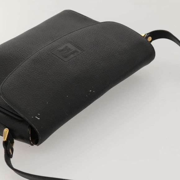 Burberrys Shoulder Bag Leather Black Gold Auth ep8502