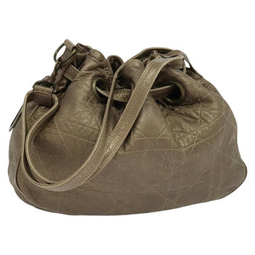 Christian Dior Canage Shoulder Bag Leather Brown Auth ep8509