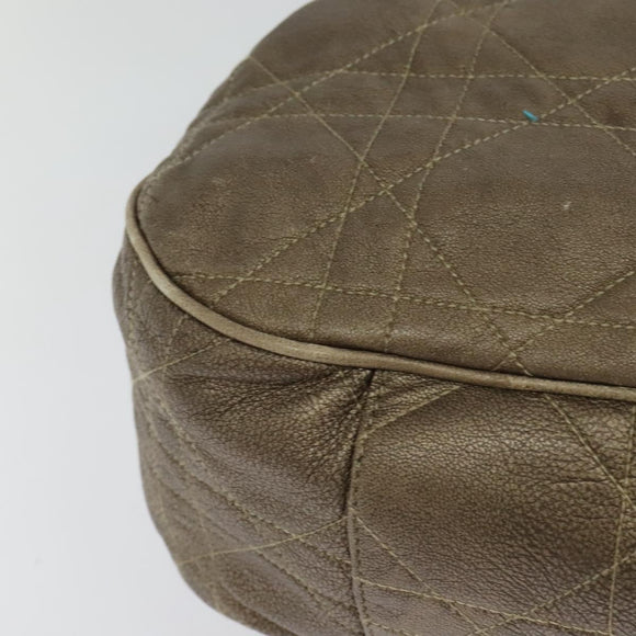 Christian Dior Canage Shoulder Bag Leather Brown Auth ep8509