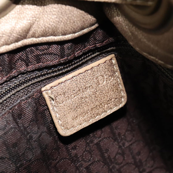 Christian Dior Canage Shoulder Bag Leather Brown Auth ep8509