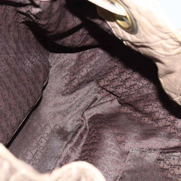 Christian Dior Canage Shoulder Bag Leather Brown Auth ep8509