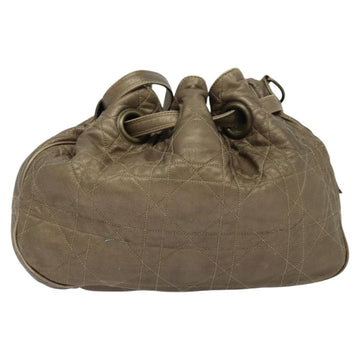 Christian Dior Canage Shoulder Bag Leather Brown Auth ep8509 - 0