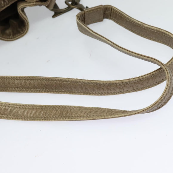 Christian Dior Canage Shoulder Bag Leather Brown Auth ep8509