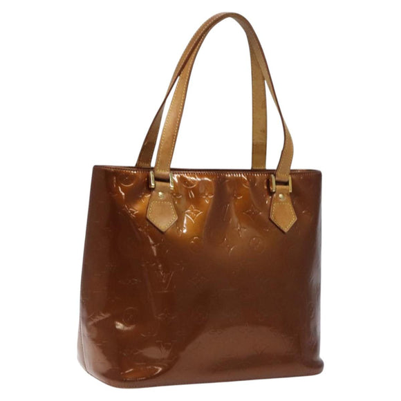 LOUIS VUITTON Monogram Vernis Houston Hand Bag Bronze M91122 LV Auth ep8512
