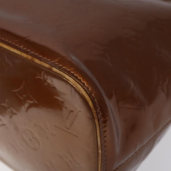 LOUIS VUITTON Monogram Vernis Houston Hand Bag Bronze M91122 LV Auth ep8512