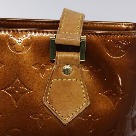 LOUIS VUITTON Monogram Vernis Houston Hand Bag Bronze M91122 LV Auth ep8512