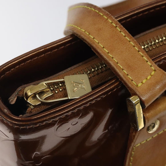 LOUIS VUITTON Monogram Vernis Houston Hand Bag Bronze M91122 LV Auth ep8512