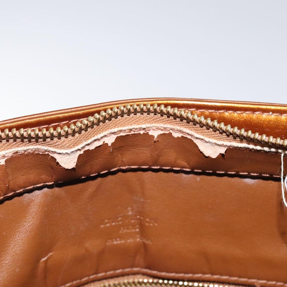 LOUIS VUITTON Monogram Vernis Houston Hand Bag Bronze M91122 LV Auth ep8512