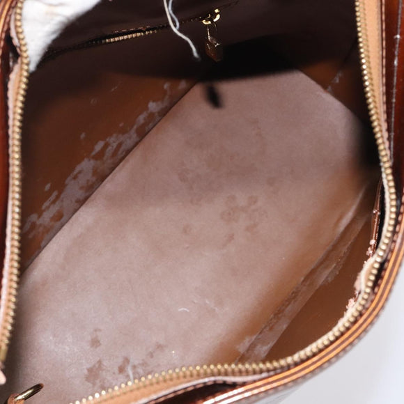 LOUIS VUITTON Monogram Vernis Houston Hand Bag Bronze M91122 LV Auth ep8512